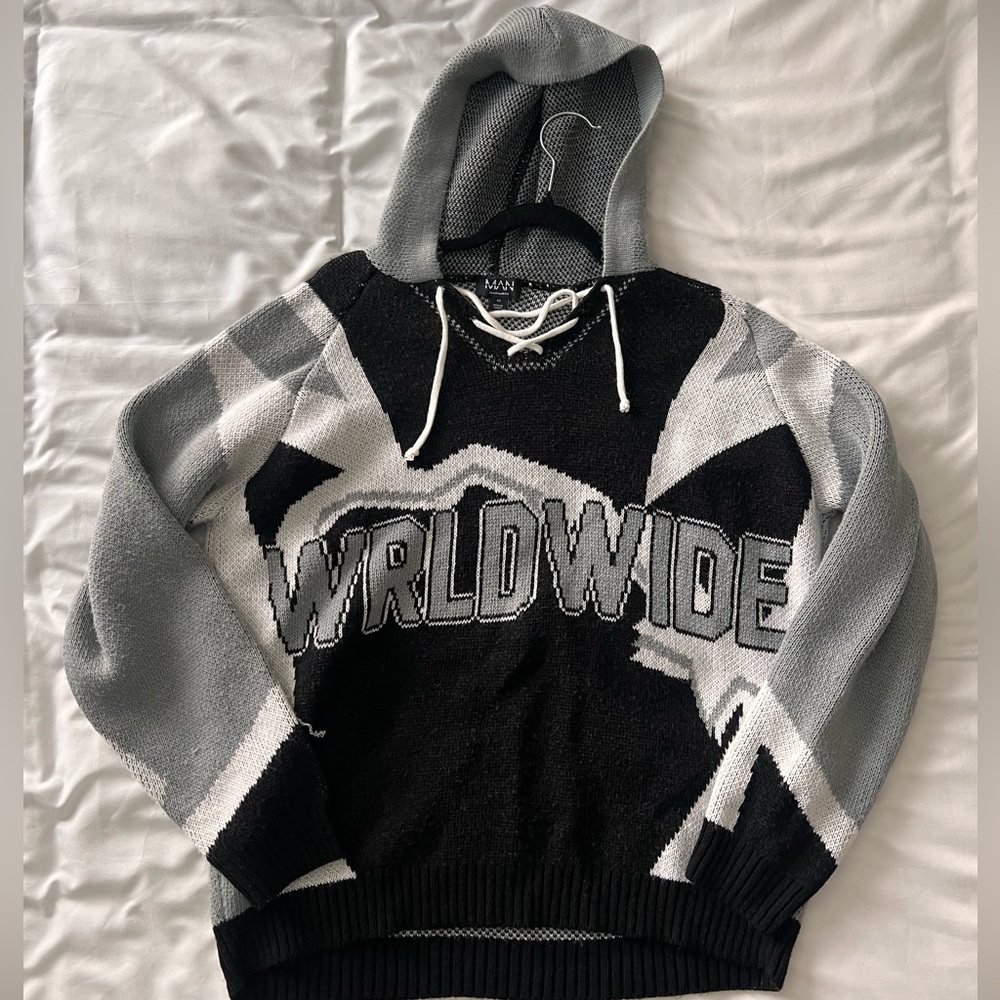 Men’s oversized Knitted Hockey Style hoodie size xs